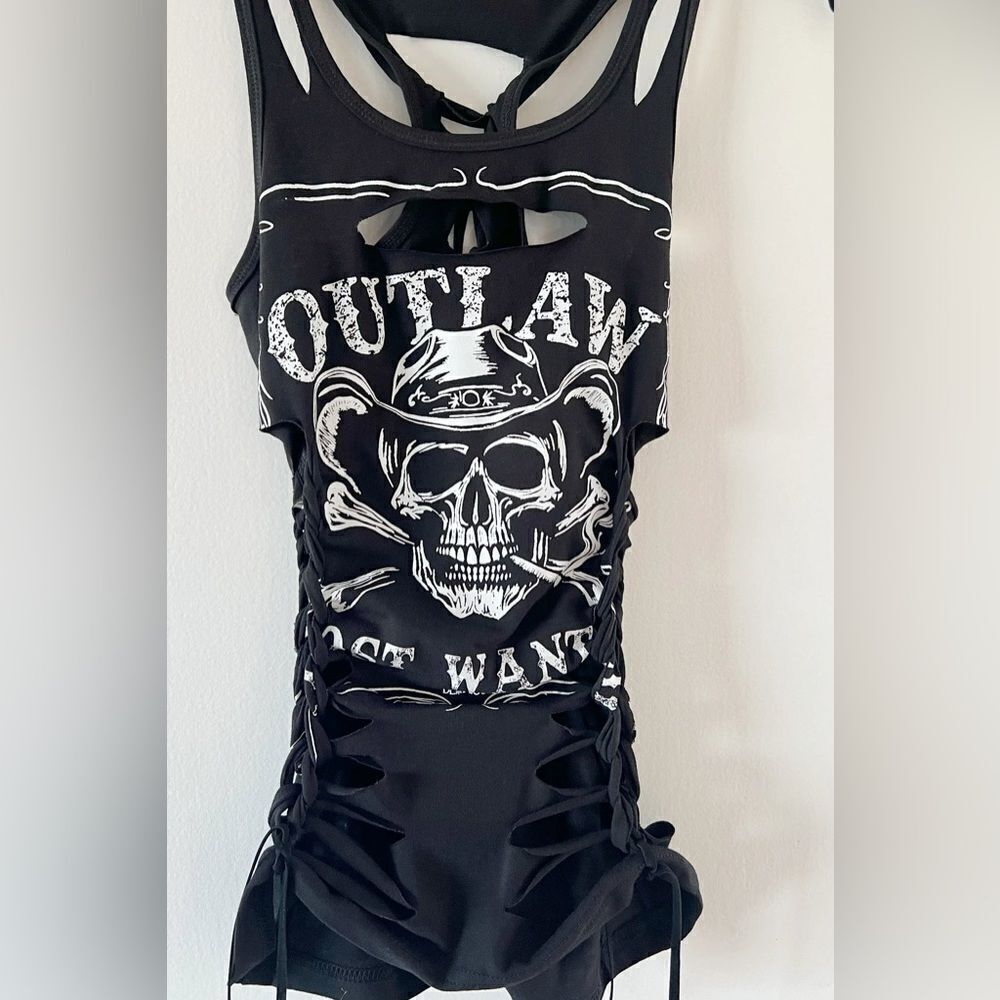 Biker Slashed Top OUTLAW HOT!!! - Picture 2 of 3